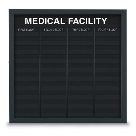 United Visual Products Corkboard, Fabric, Brnz/Buff, 2 Door, 48x48" UV3055-BRONZE-BUFF